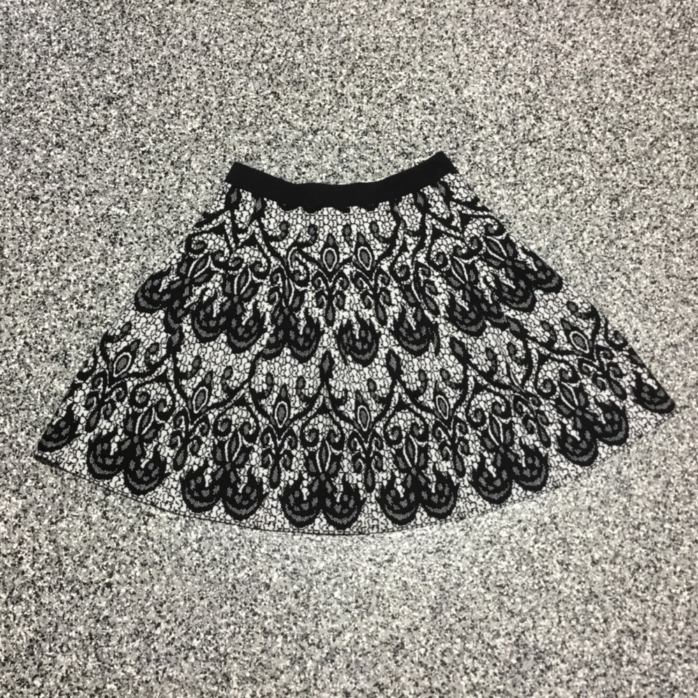 Cynthia Rowley ✦ Black and White Knee-Length Skirt (S)